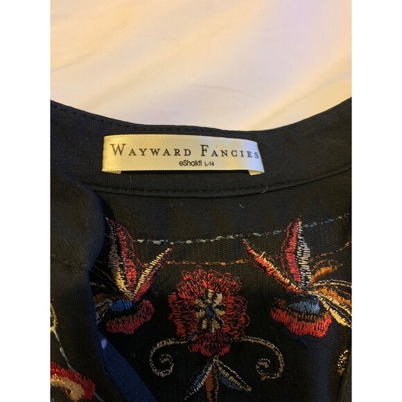 Eshakti Wayward Fancies Boho Maxi Embroidered Dress Size Large Pockets Whimsy - Picture 10 of 14